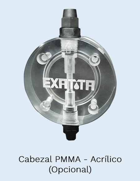Opcional Cabeçote PMMA - Bomba Dosificadora EX - Exatta Bombas